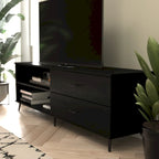 Mesa de centro Scoles Contemporary de 42 pulgadas de cristal con 1 estante