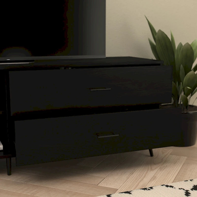 Mesa de centro Scoles Contemporary de 42 pulgadas de cristal con 1 estante