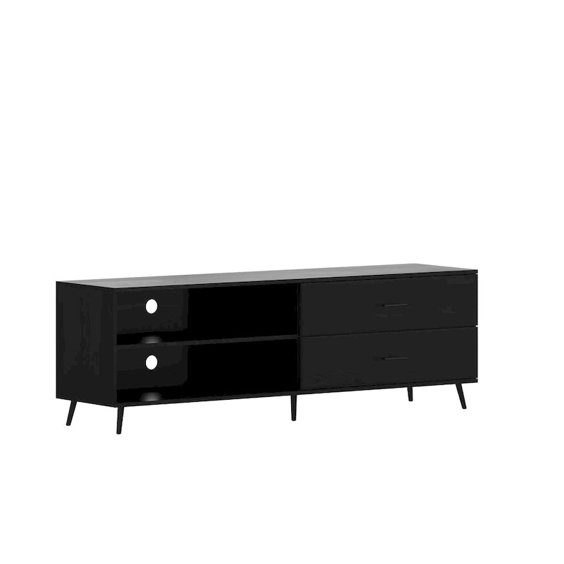 Mesa de centro Scoles Contemporary de 42 pulgadas de cristal con 1 estante