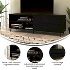 Mesa de centro Scoles Contemporary de 42 pulgadas de cristal con 1 estante