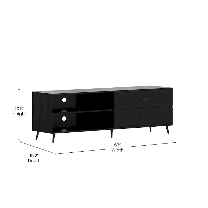 Mesa de centro Scoles Contemporary de 42 pulgadas de cristal con 1 estante