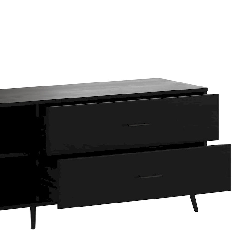 Mesa de centro Scoles Contemporary de 42 pulgadas de cristal con 1 estante