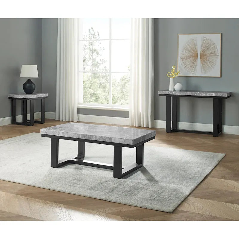 Mesa Auxiliar Ludlow con Cubierta de Mármol Gris
