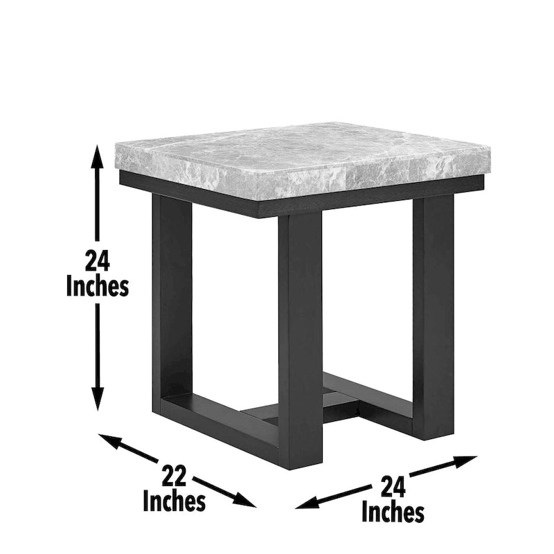 Mesa Auxiliar Ludlow con Cubierta de Mármol Gris