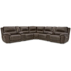 Signature Design by Ashley Dunleith Brown 7-Piece Power Reclining Sectional - 136W x 136D x 43H