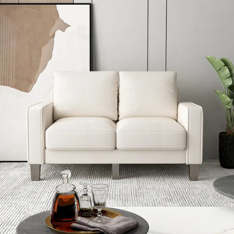 Sofá de tela beige para sala de estar moderna 2+3