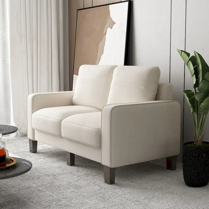 Sofá de tela beige para sala de estar moderna 2+3