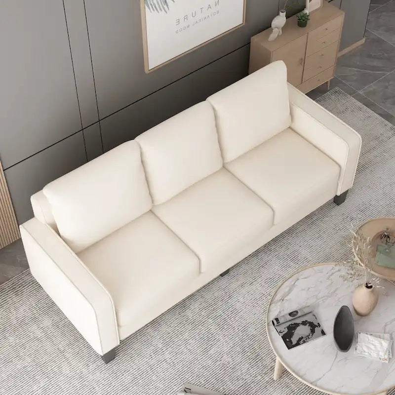 Sofá de tela beige para sala de estar moderna 2+3