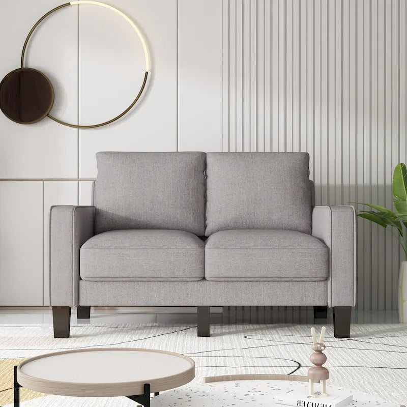 Sofá de tela beige para sala de estar moderna 2+3