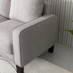 Sofá de tela beige para sala de estar moderna 2+3