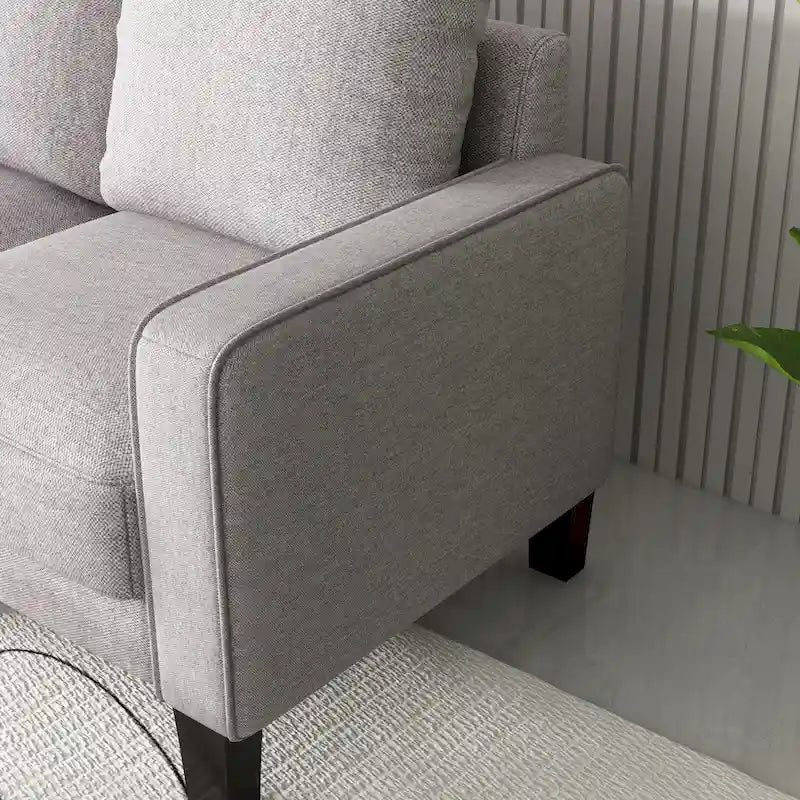 Sofá de tela beige para sala de estar moderna 2+3