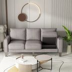 Sofá de tela beige para sala de estar moderna 2+3