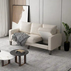 Sofá de tela beige para sala de estar moderna 2+3