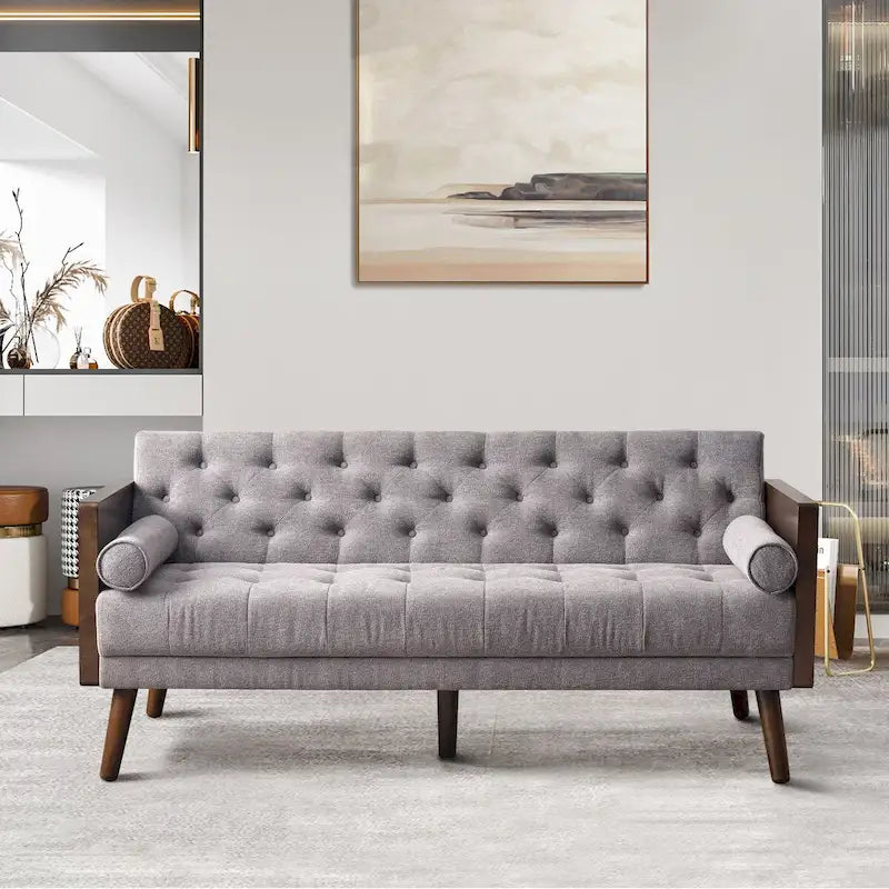 Sofá Cama Plegable Ajustable de Estilo Moderno de Mediados de Siglo para Sala de Estar
