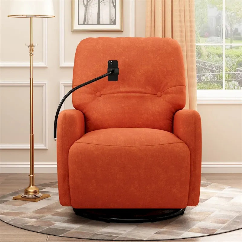 Sillón reclinable eléctrico giratorio de 270 grados con soporte para teléfono