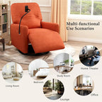 Sillón reclinable eléctrico giratorio de 270 grados con soporte para teléfono