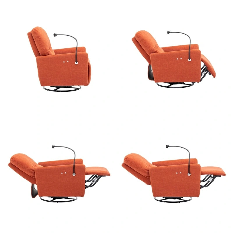 Sillón reclinable eléctrico giratorio de 270 grados con soporte para teléfono