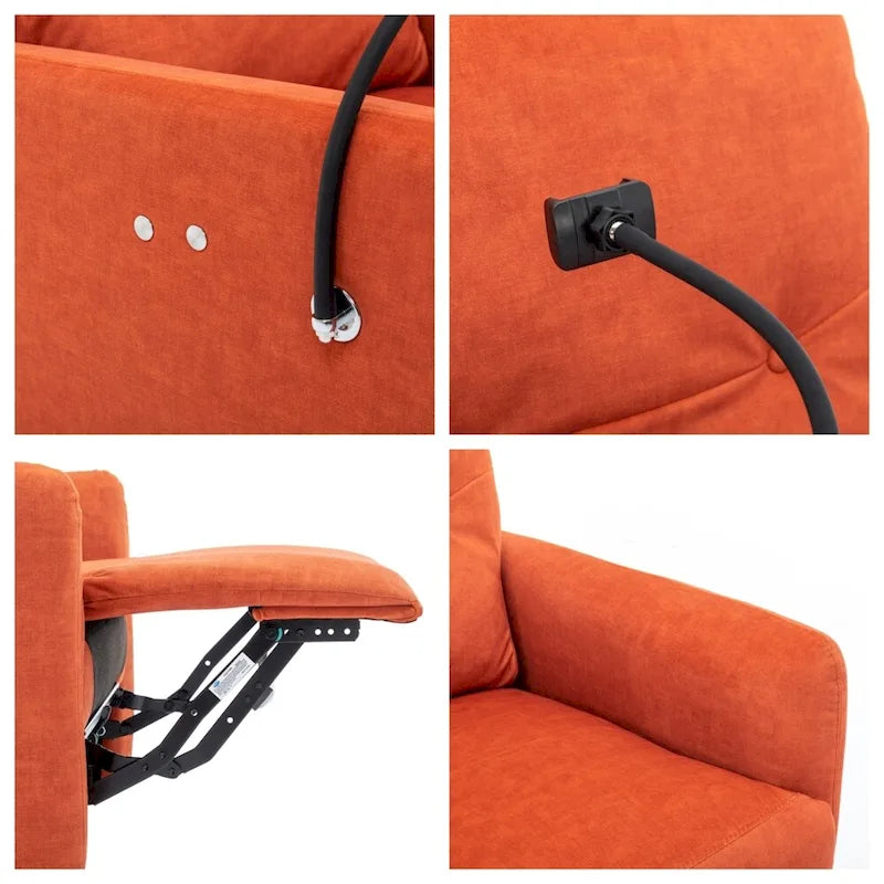Sillón reclinable eléctrico giratorio de 270 grados con soporte para teléfono