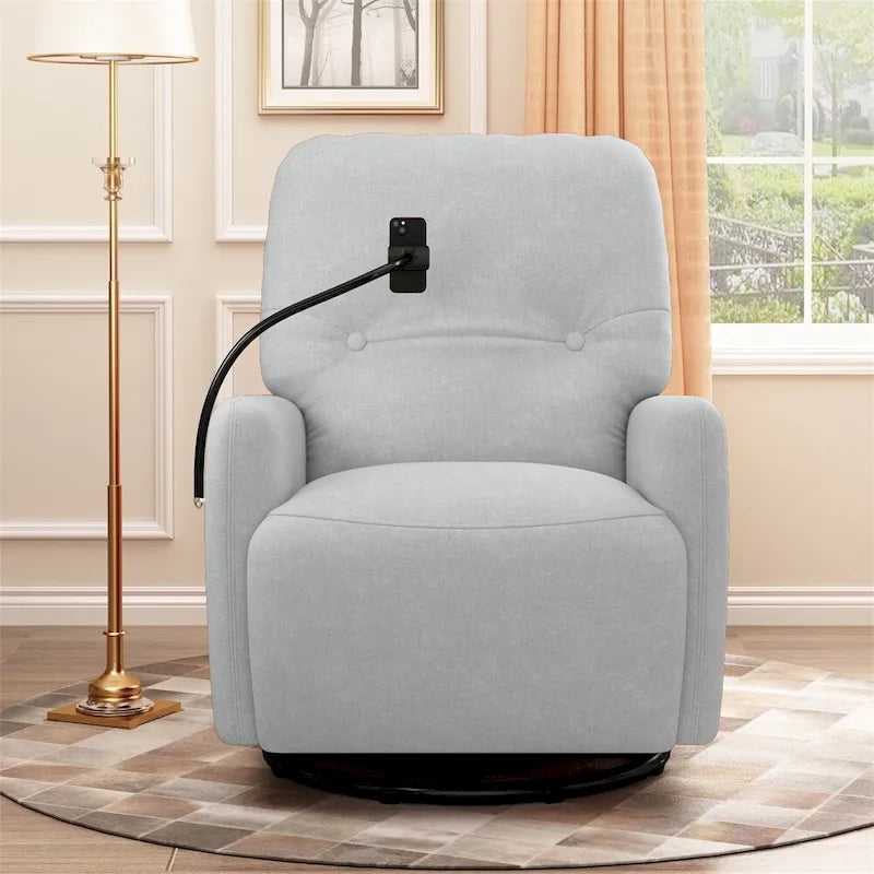 Sillón reclinable eléctrico giratorio de 270 grados con soporte para teléfono