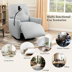Sillón reclinable eléctrico giratorio de 270 grados con soporte para teléfono