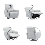 Sillón reclinable eléctrico giratorio de 270 grados con soporte para teléfono