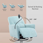 Sillón reclinable eléctrico giratorio de 270 grados con soporte para teléfono