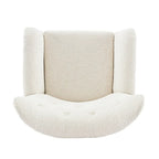 Sillón club de terciopelo con respaldo alado Boucle Almendra