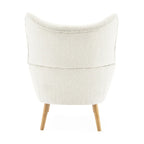 Sillón club de terciopelo con respaldo alado Boucle Almendra