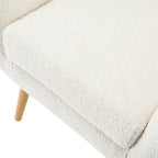 Sillón club de terciopelo con respaldo alado Boucle Almendra
