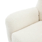 Sillón club de terciopelo con respaldo alado Boucle Almendra