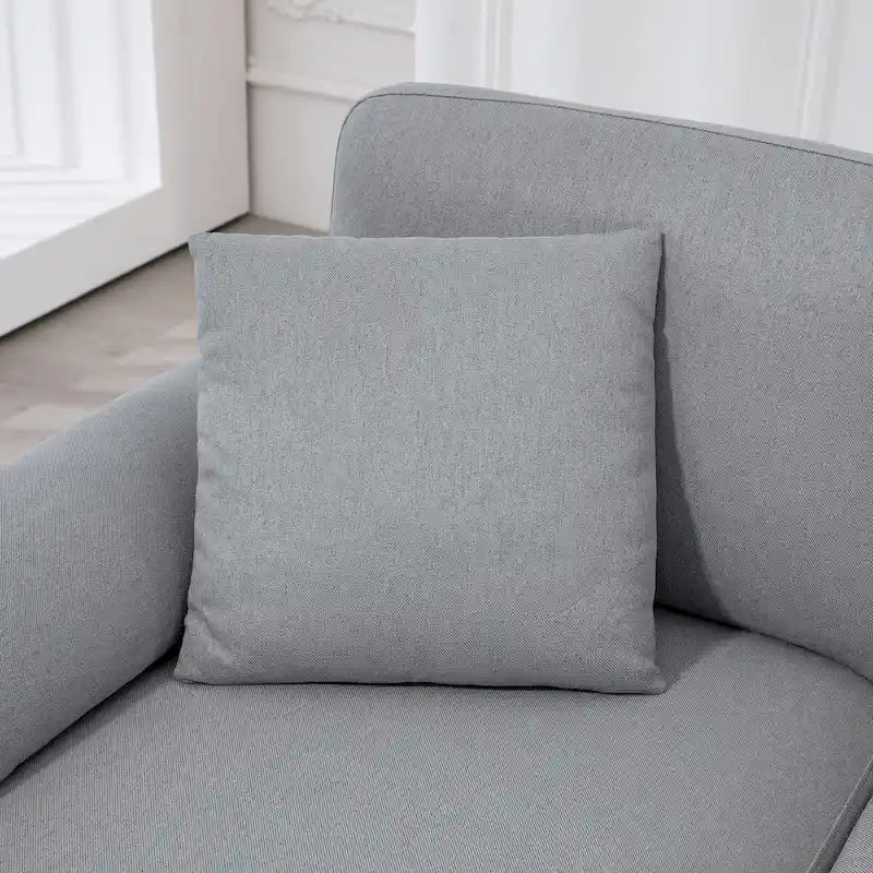 Sofá seccional de tela con sofá cama reversible, sofá seccional moderno en forma de L con cojines, patas de madera