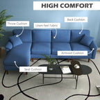 Sofá seccional de tela con sofá cama reversible, sofá seccional moderno en forma de L con cojines, patas de madera
