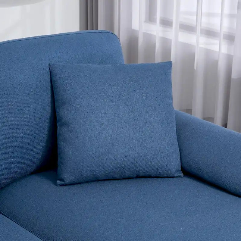 Sofá seccional de tela con sofá cama reversible, sofá seccional moderno en forma de L con cojines, patas de madera