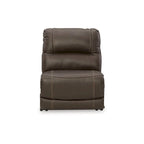 Seccional reclinable eléctrico de 5 piezas Dunleith Brown - 123W x 123D x 43H