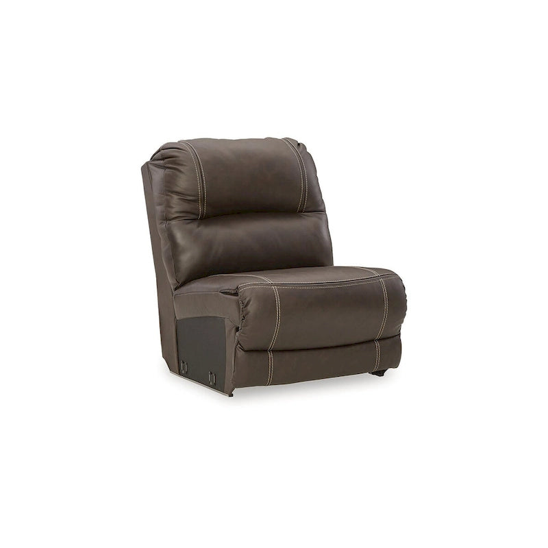 Seccional reclinable eléctrico de 5 piezas Dunleith Brown - 123W x 123D x 43H