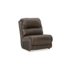 Seccional reclinable eléctrico de 5 piezas Dunleith Brown - 123W x 123D x 43H