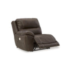 Seccional reclinable eléctrico de 5 piezas Dunleith Brown - 123W x 123D x 43H