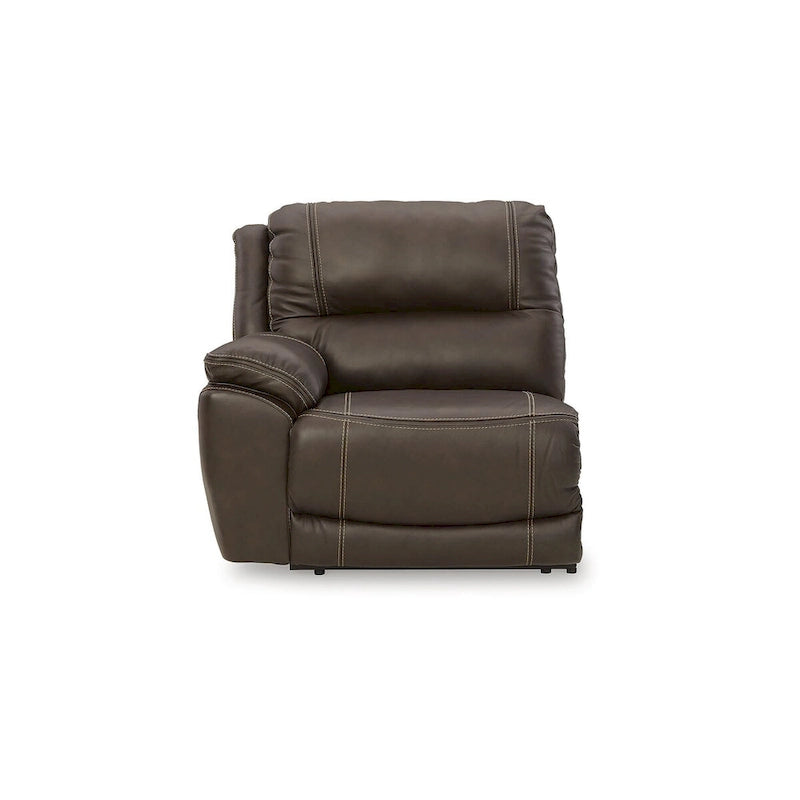 Seccional reclinable eléctrico de 5 piezas Dunleith Brown - 123W x 123D x 43H