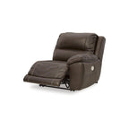 Seccional reclinable eléctrico de 5 piezas Dunleith Brown - 123W x 123D x 43H