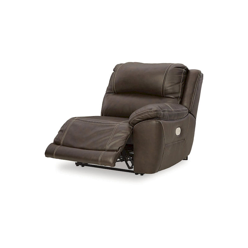 Seccional reclinable eléctrico de 5 piezas Dunleith Brown - 123W x 123D x 43H