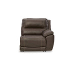 Seccional reclinable eléctrico de 5 piezas Dunleith Brown - 123W x 123D x 43H