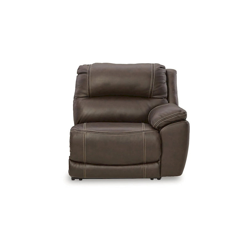 Seccional reclinable eléctrico de 5 piezas Dunleith Brown - 123W x 123D x 43H