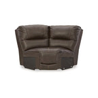 Seccional reclinable eléctrico de 5 piezas Dunleith Brown - 123W x 123D x 43H