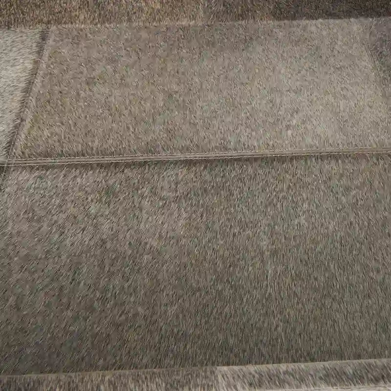 Mesa auxiliar/auxiliar con bandeja de cuero y patas y asas diagonales plateadas - Gris
