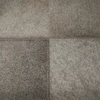Mesa auxiliar/auxiliar con bandeja de cuero y patas y asas diagonales plateadas - Gris