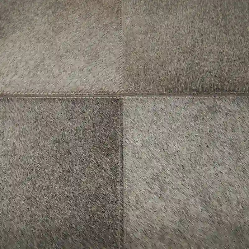 Mesa auxiliar/auxiliar con bandeja de cuero y patas y asas diagonales plateadas - Gris